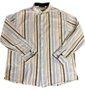 Vintage Rocawear Men’s 2XL Collared Long Sleeve Striped Button Up Shirt